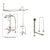 Chrome Clawfoot Tub Faucet Shower Kit with Enclosure Curtain Rod 56T1CTS