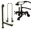 Oil Rubbed Bronze Wall Mount Clawfoot Bath Tub Faucet w Hand Shower Package CC57T5system