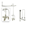 Chrome Clawfoot Bathtub Faucet Shower Kit with Enclosure Curtain Rod 58T1CTS