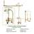 Polished Brass Clawfoot Tub Faucet Shower Kit with Enclosure Curtain Rod 59T2CTS