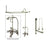 Satin Nickel Clawfoot Tub Shower Faucet Kit with Enclosure Curtain Rod 59T8CTS