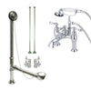 Chrome Deck Mount Clawfoot Bathtub Filler Faucet w Hand Shower Package CC604T1system