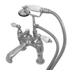 Kingston Chrome Deck Mount Clawfoot Tub Filler Faucet with Hand Shower CC608T1