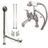 Chrome Deck Mount Clawfoot Bathtub Filler Faucet w Hand Shower Package CC608T1system