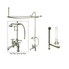 Satin Nickel Clawfoot Tub Faucet Shower Kit with Enclosure Curtain Rod 609T8CTS