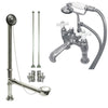 Chrome Deck Mount Clawfoot Bathtub Filler Faucet w Hand Shower Package CC612T1system