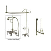 Satin Nickel Clawfoot Tub Faucet Shower Kit with Enclosure Curtain Rod 621T8CTS