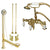 Polished Brass Deck Mount Clawfoot Tub Filler Faucet w Hand Shower Package CC623T2system