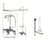 Chrome Clawfoot Tub Faucet Shower Kit with Enclosure Curtain Rod 624T1CTS