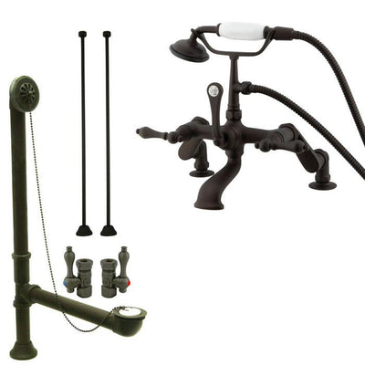 Oil Rubbed Bronze Deck Mount Clawfoot Bathtub Faucet w Hand Shower Package CC651T5system