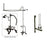 Oil Rubbed Bronze Clawfoot Bathtub Faucet Shower Kit with Enclosure Curtain Rod 655T5CTS