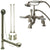 Satin Nickel Deck Mount Clawfoot Tub Filler Faucet w Hand Shower Package CC655T8system