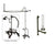 Oil Rubbed Bronze Clawfoot Tub Faucet Shower Kit with Enclosure Curtain Rod 657T5CTS