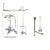 Chrome Clawfoot Tub Faucet Shower Kit with Enclosure Curtain Rod 658T1CTS