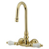 Kingston Brass Polished Brass Wall Mount Clawfoot Tub Filler Faucet CC75T2