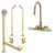 Polished Brass Wall Mount Clawfoot Tub Faucet Package Supply Lines & Drain CC75T2system