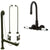 Oil Rubbed Bronze Wall Mount Clawfoot Tub Faucet Package Supply Lines & Drain CC75T5system