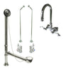 Chrome Wall Mount Clawfoot Bathtub Faucet Package Supply Lines & Drain CC76T1system