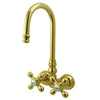 Kingston Brass Polished Brass Wall Mount Clawfoot Tub Filler Faucet CC77T2