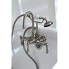 Kingston Satin Nickel Wall Mount Clawfoot Tub Faucet with Hand Shower CC7T8