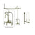 Satin Nickel Clawfoot Tub Faucet Shower Kit with Enclosure Curtain Rod 7T8CTS