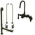 Oil Rubbed Bronze Wall Mount Clawfoot Tub Faucet Package Supply Lines & Drain CC81T5system