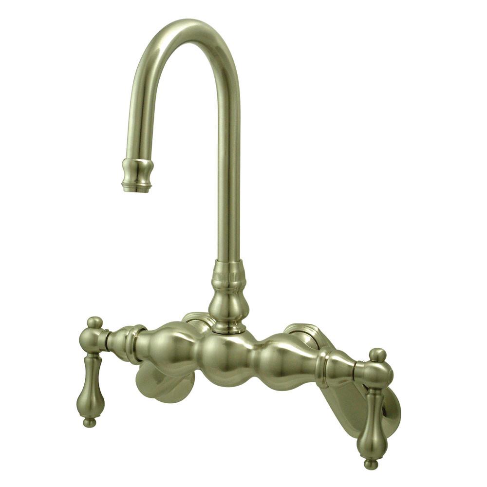 Kingston Brass Satin Nickel Wall Mount Clawfoot Tub Filler Faucet CC81T8