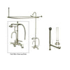 Satin Nickel Clawfoot Tub Faucet Shower Kit with Enclosure Curtain Rod 8538PXCTS