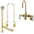 Polished Brass Wall Mount Clawfoot Tub Faucet Package Supply Lines & Drain CC85T2system