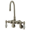 Kingston Brass Satin Nickel Wall Mount Clawfoot Tub Filler Faucet CC85T8