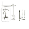 Chrome Clawfoot Tub Faucet Shower Kit with Enclosure Curtain Rod 8T1CTS