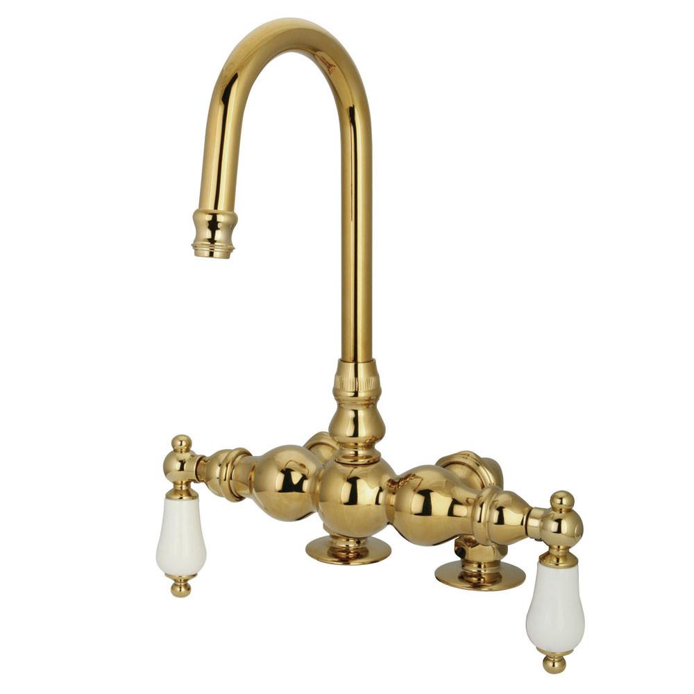 Kingston Brass Polished Brass Deck Mount Clawfoot Tub Filler Faucet CC93T2