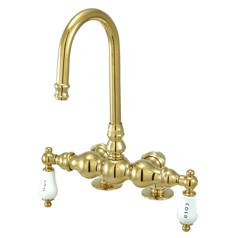 Kingston Brass Polished Brass Deck Mount Clawfoot Tub Filler Faucet CC95T2