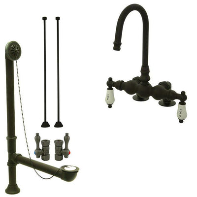 Oil Rubbed Bronze Deck Mount Clawfoot Bathtub Faucet Package CC95T5system