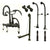 Freestanding Floor Mount Oil Rubbed Bronze Hot/Cold Porcelain Lever Handle Clawfoot Tub Filler Faucet with Hand Shower Package 9T5FSP