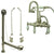 Satin Nickel Wall Mount Clawfoot Bathtub Filler Faucet w Hand Shower Package CC9T8system