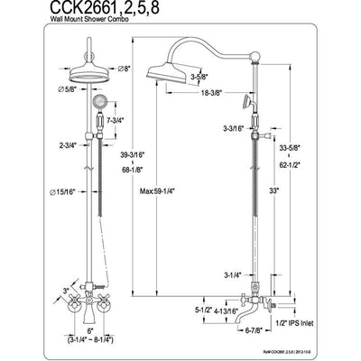 Kingston Brass Oil Rubbed Bronze Clawfoot Tub Faucet Shower Combination CCK2665