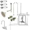 Kingston Chrome Clawfoot Tub Faucet Package w High Rise Goose Neck CCK4181PL