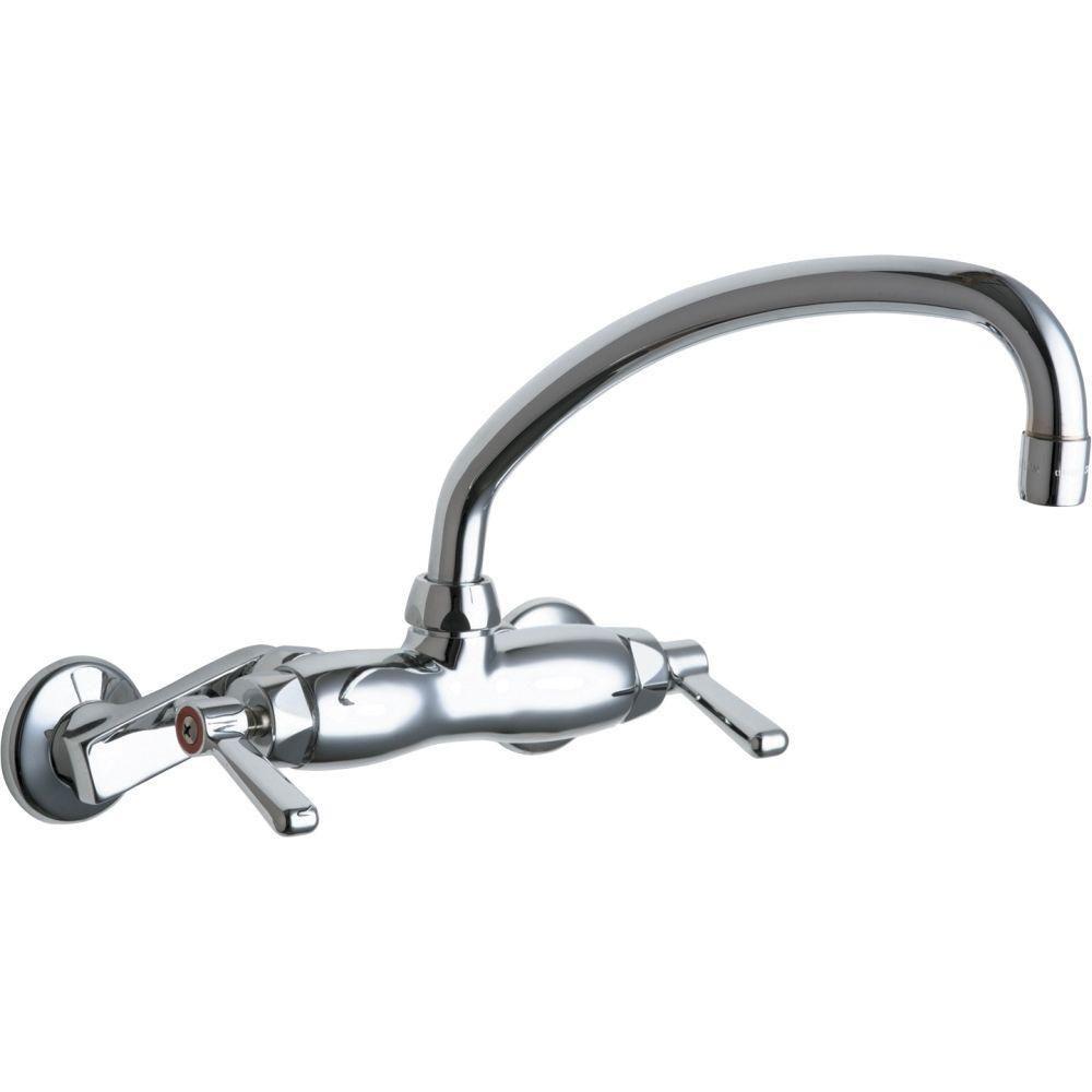 Chicago Faucets 2-Handle Kitchen Faucet in Chrome with 9-1/2 inch L Type Swing Spout 469181