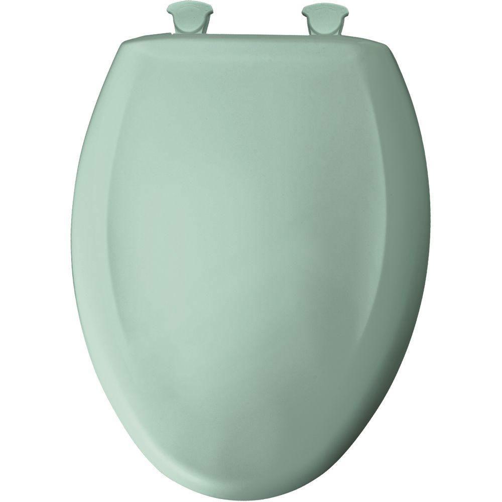 Bemis Slow Close STA-TITE Elongated Closed Front Toilet Seat in Aegean Mist 480875