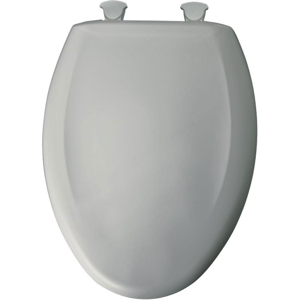 Bemis Slow Close STA-TITE Elongated Closed Front Toilet Seat in Ice Gray 496447