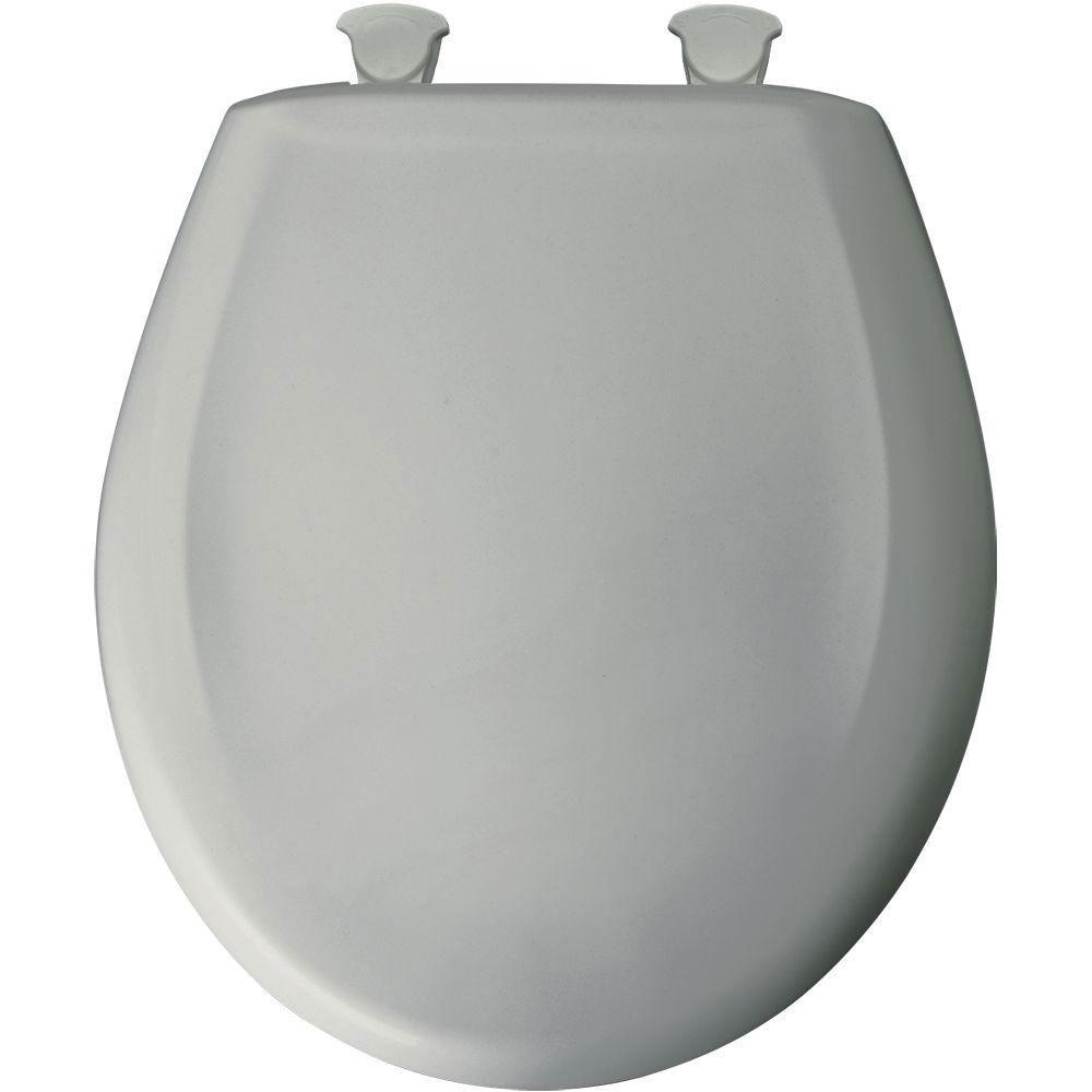 Bemis Round Closed Front Toilet Seat in Ice Gray 496454