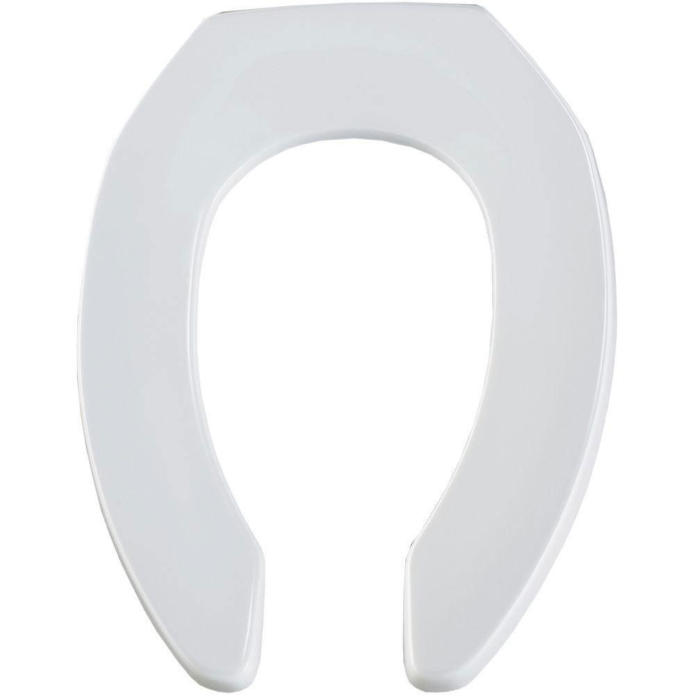 Bemis Just-Lift Elongated Open Front Toilet Seat in White 509954