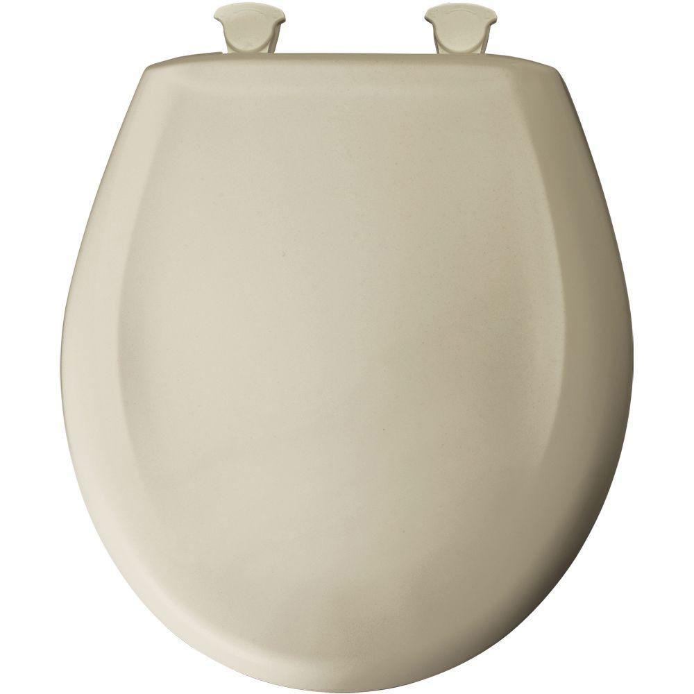 Bemis Slow Close STA-TITE Round Closed Front Toilet Seat in Bone 529667