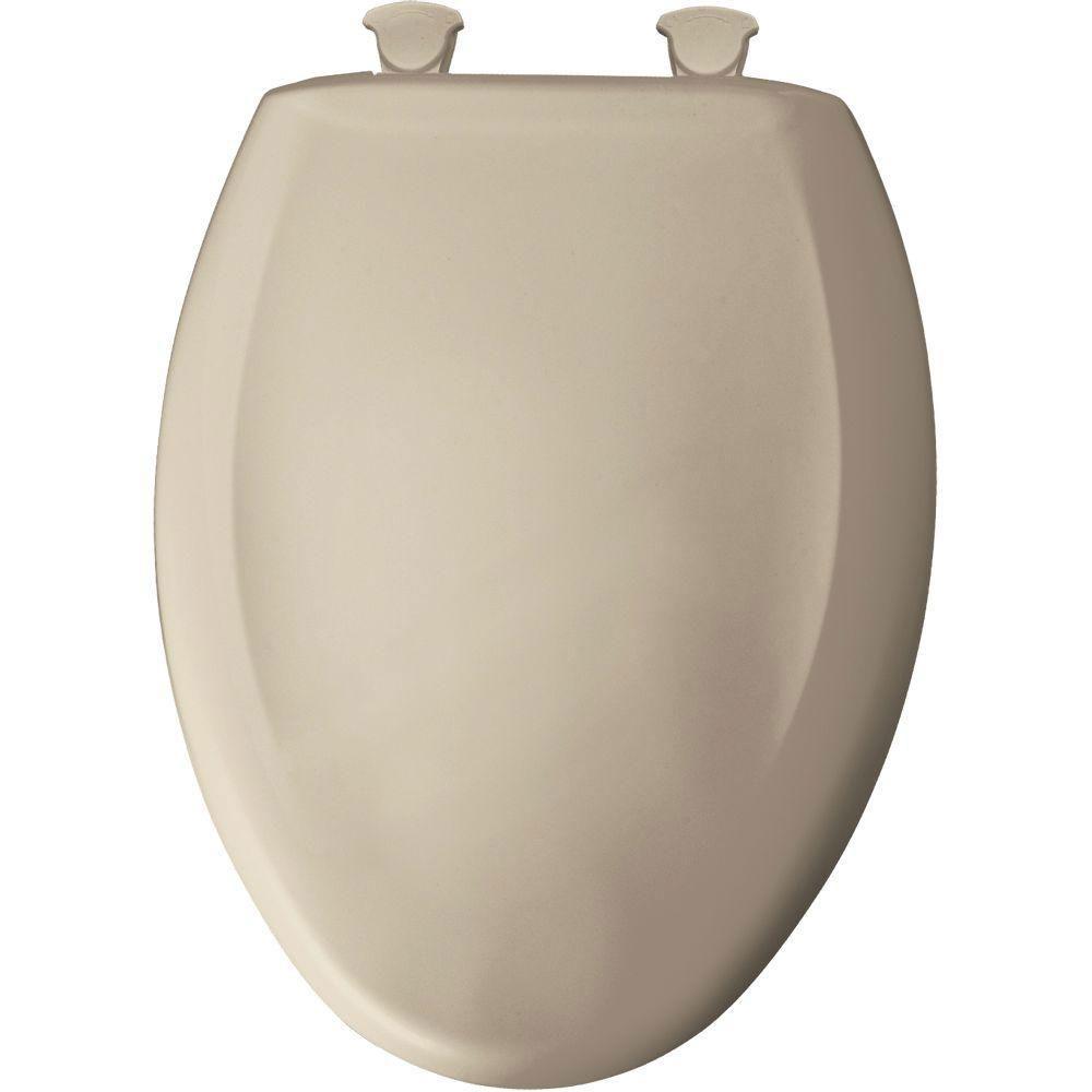 Bemis Slow Close STA-TITE Elongated Closed Front Toilet Seat in Creme 529775