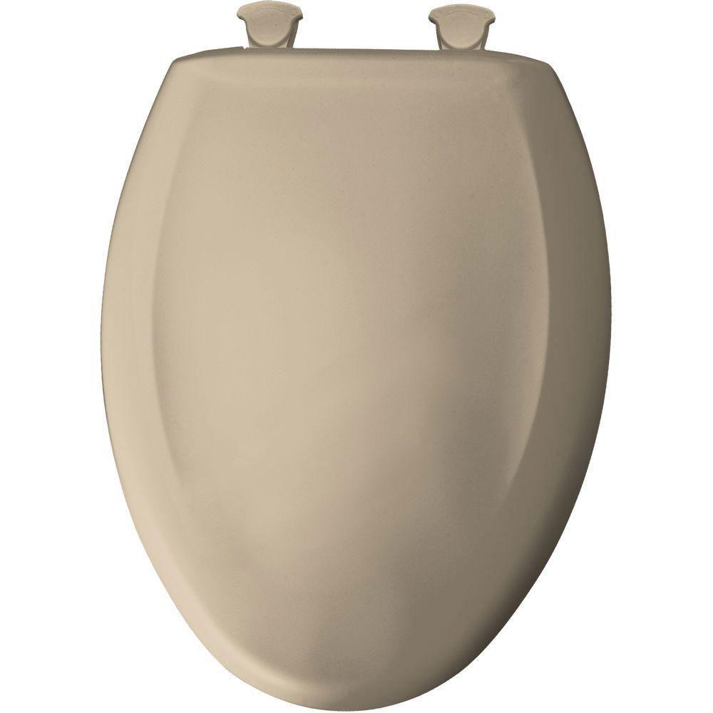 Bemis Slow Close STA-TITE Elongated Closed Front Toilet Seat in Sandbar 529815