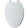 Mayfair Sculptured Ivy Elongated Closed Front Toilet Seat in White 603927