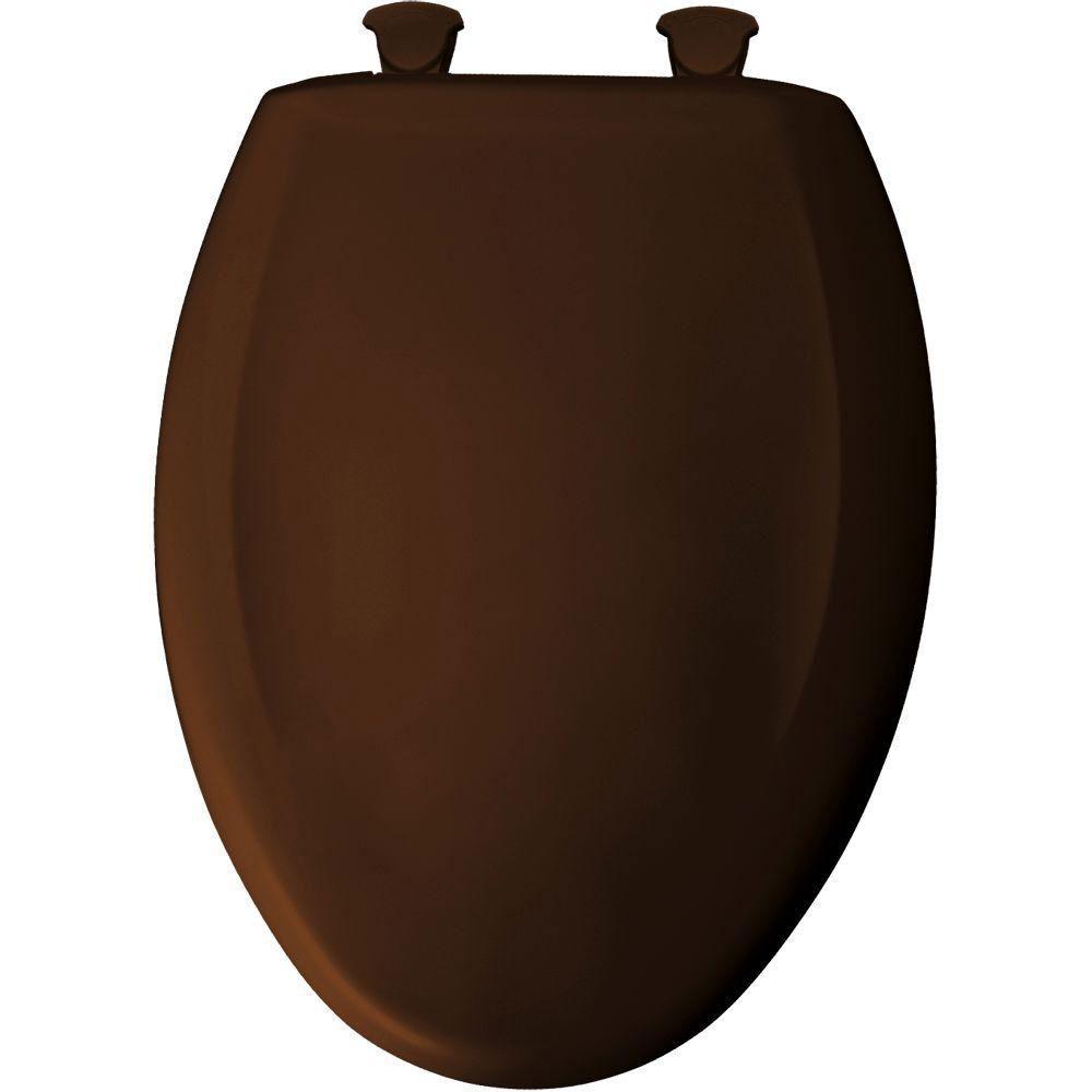 Bemis Elongated Closed Front Plastic Toilet Seat in Swiss Chocolate 647190