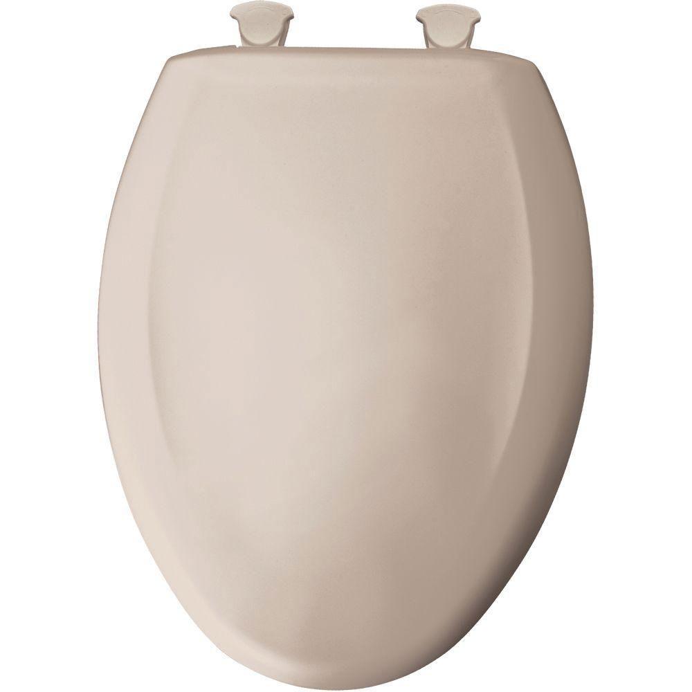 Bemis Slow Close STA-TITE Elongated Closed Front Toilet Seat in Innocent Blush 647191