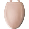 Bemis Elongated Closed Front Plastic Toilet Seat in Peach/Coral 647196